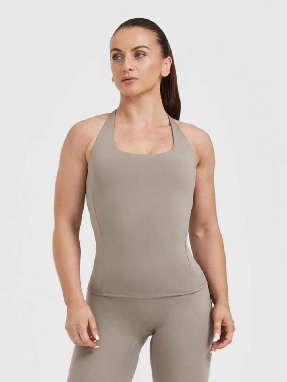 Oner Active Timeless Square Neck Vest Minky Brown Halter Tank